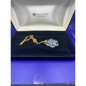 VAN COTT SWAROVSKI CRYSTAL 1993 SNOWFLAKE PENDANT CHRISTMAS IN BOX 14K GF NECKLA